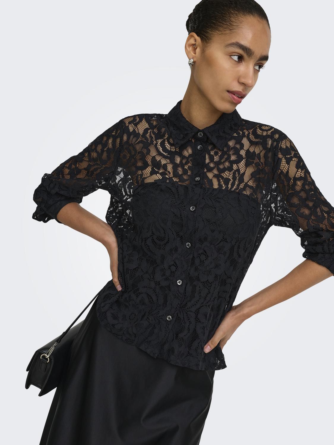 ONLBIRUN L/S LACE SHIRT WVN - 5