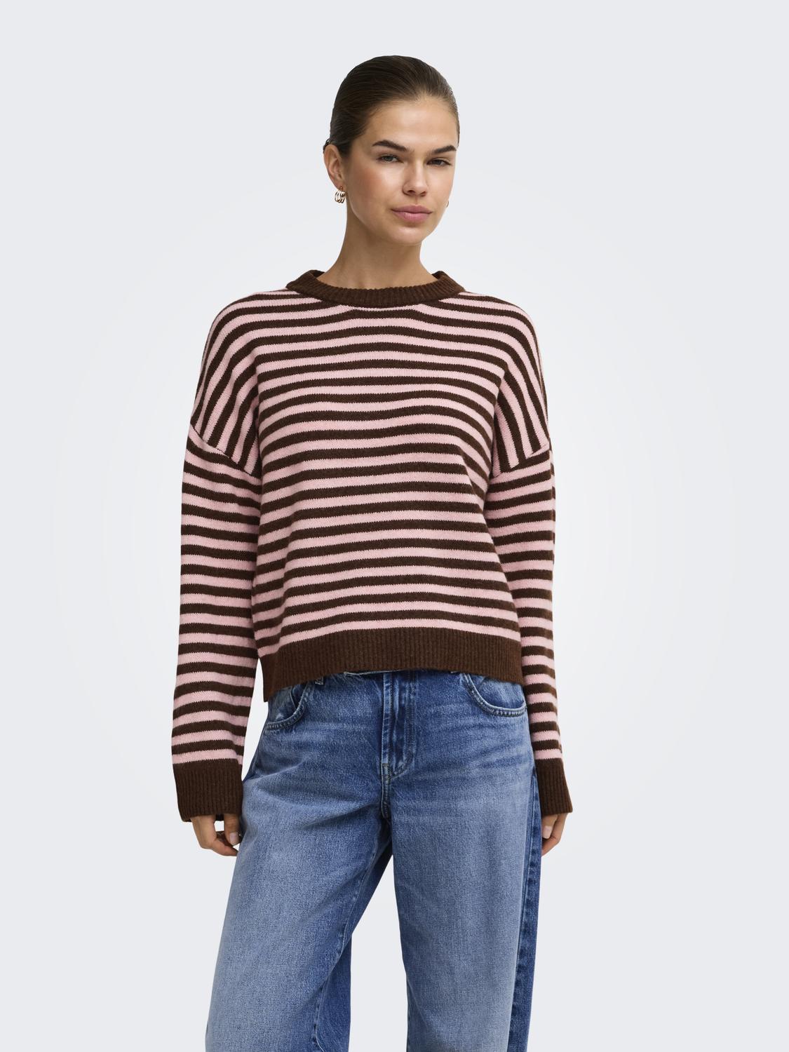 ONLALIVIA LS O-NECK STRIPE CS KNT