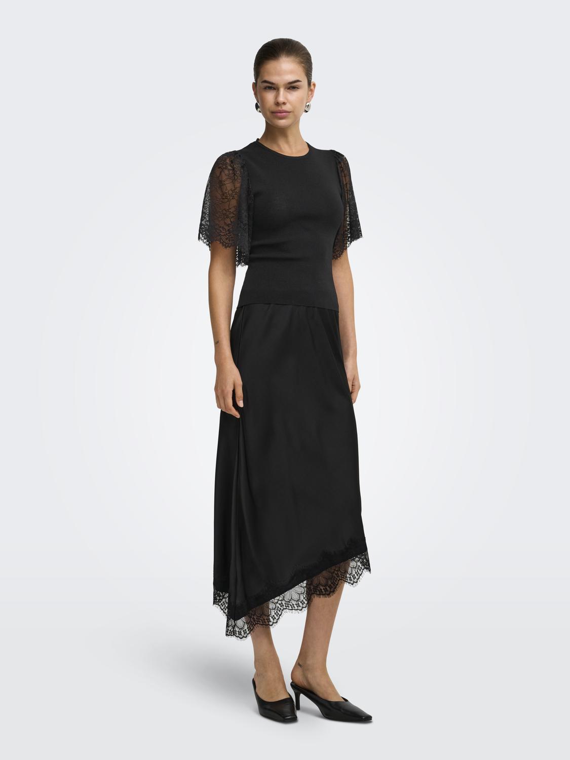 ONLCOPRA SS O-NECK WOVEN MIX EX KNT - 6