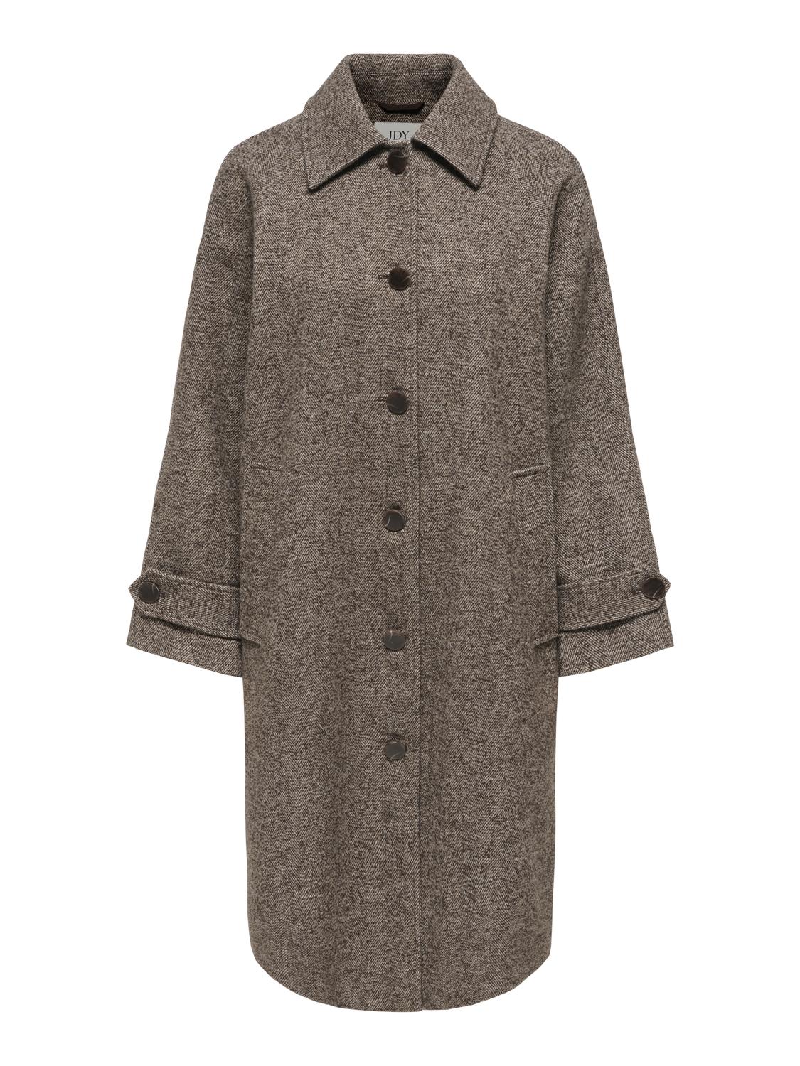 JDYVINGA HERRINGBONE LONG COAT OTW YFM - 3