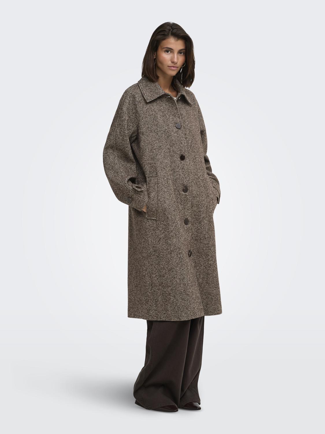 JDYVINGA HERRINGBONE LONG COAT OTW YFM - 6