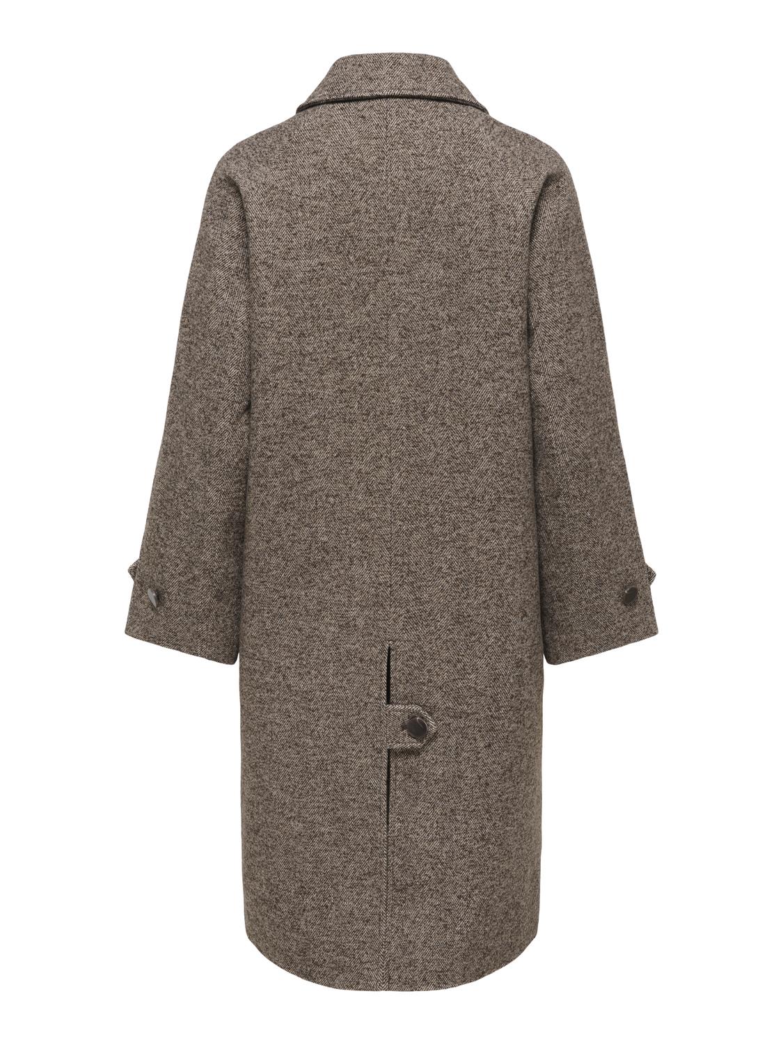 JDYVINGA HERRINGBONE LONG COAT OTW YFM - 7