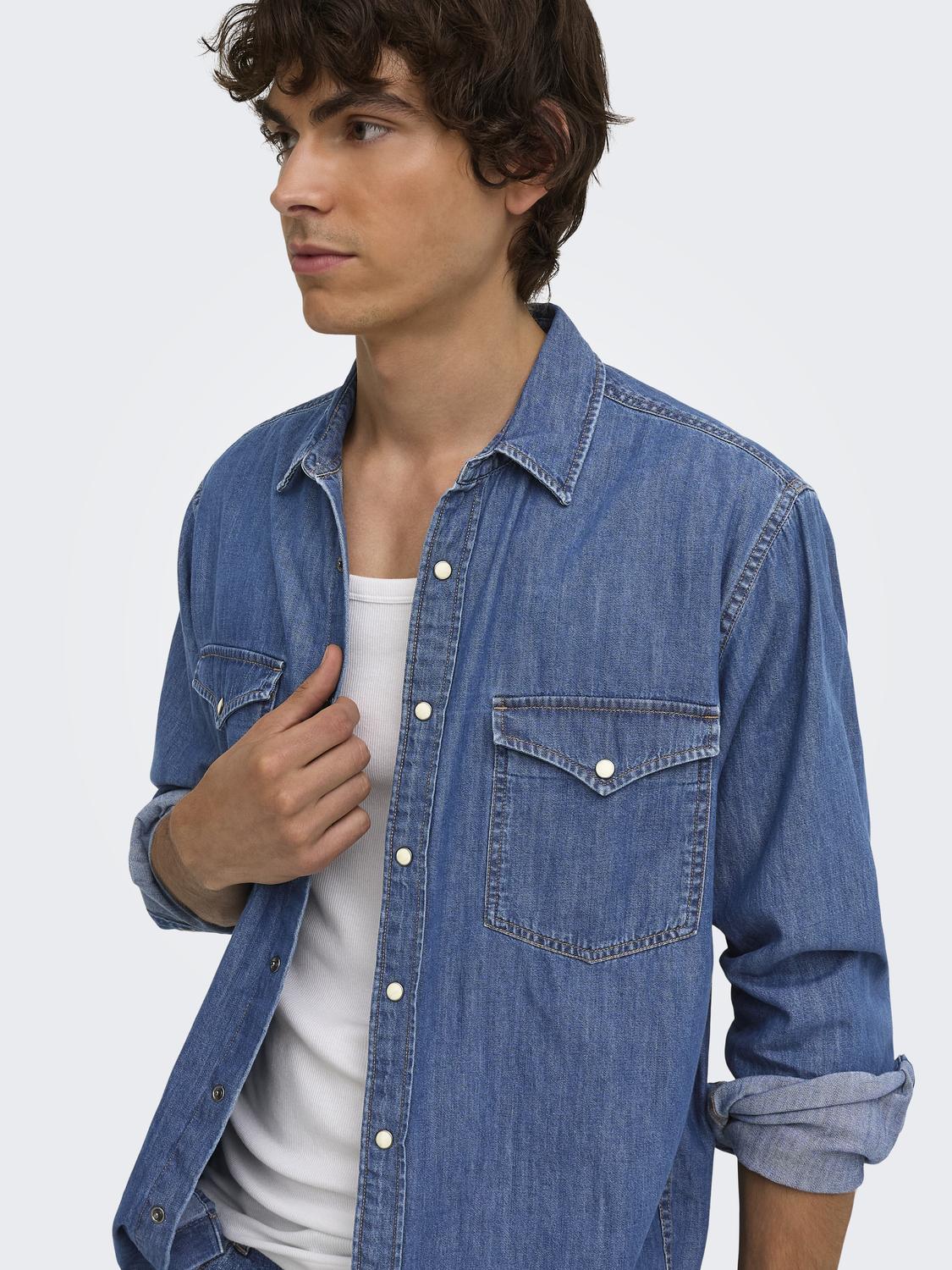 ONSRAY WESTERN REG LS SHIRT NOOS - 4