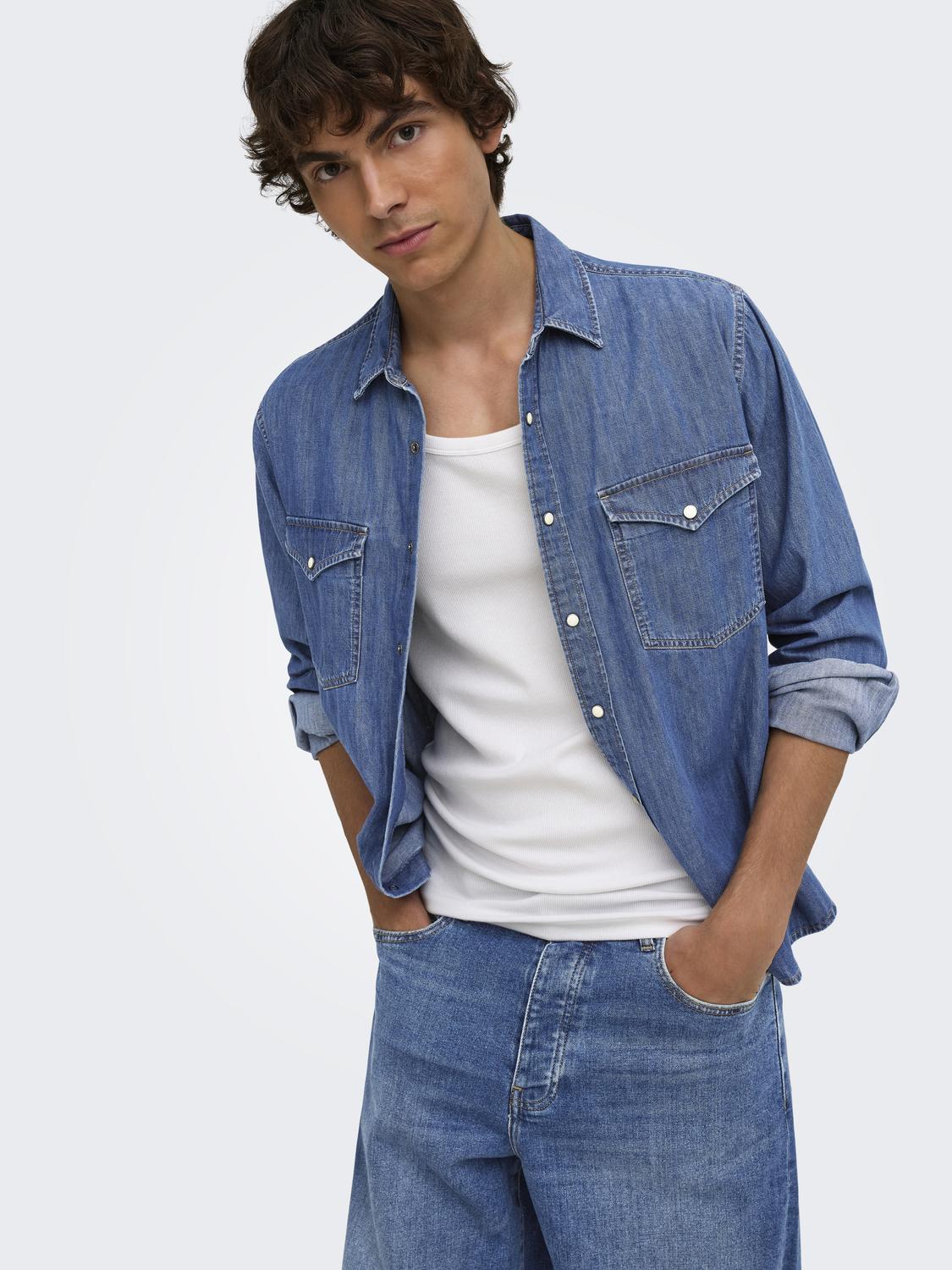 ONSRAY WESTERN REG LS SHIRT NOOS - 5