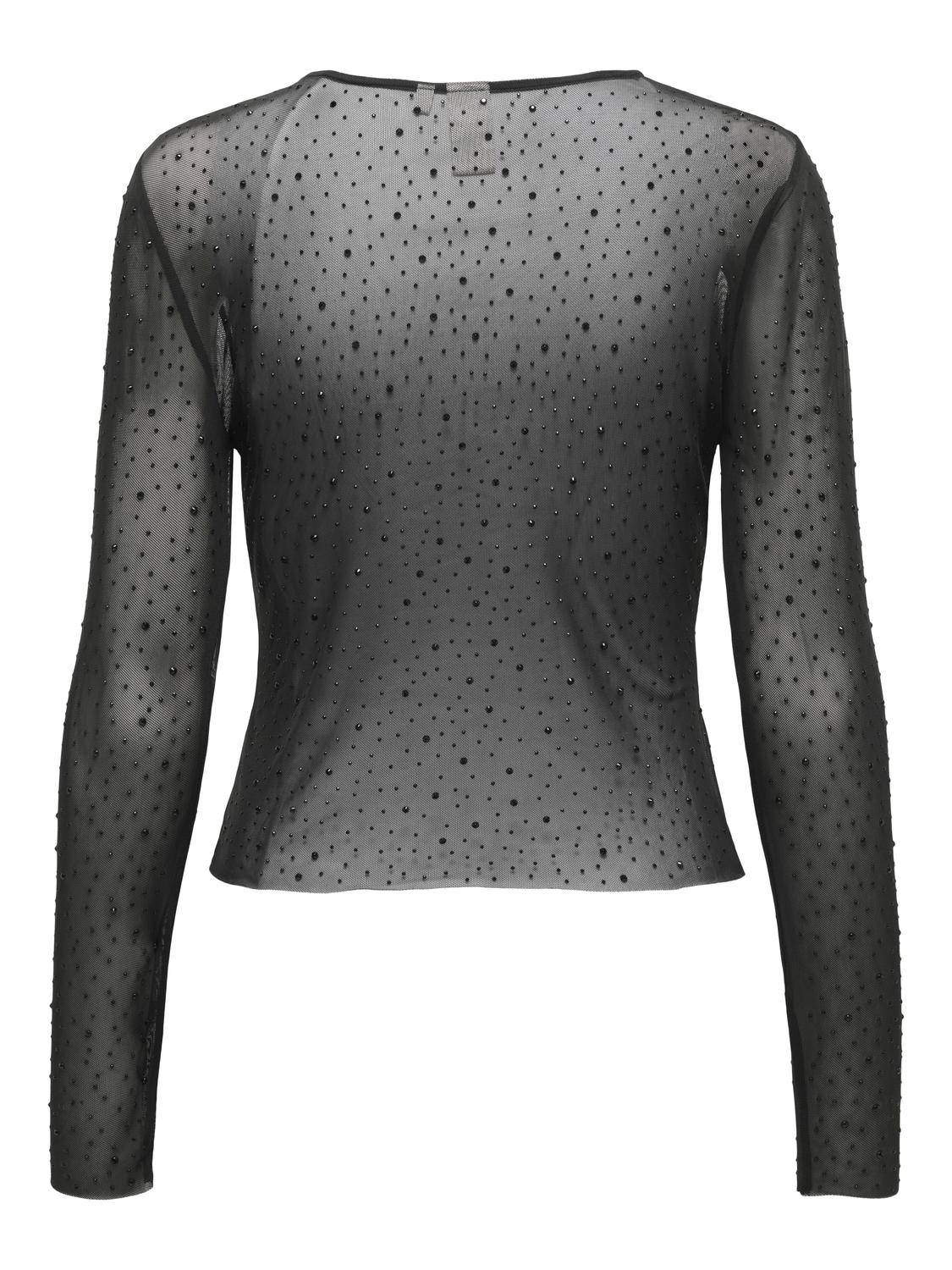 ONLSIVAL RHINESTONE LIFE LS TOP WVN - 2