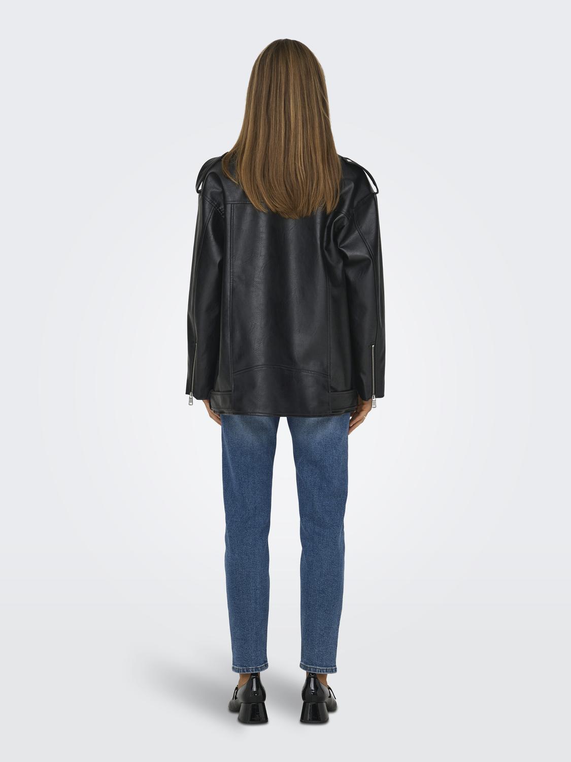 -ONLVERA FAUX LEATH LONG BIKER OTW - 2