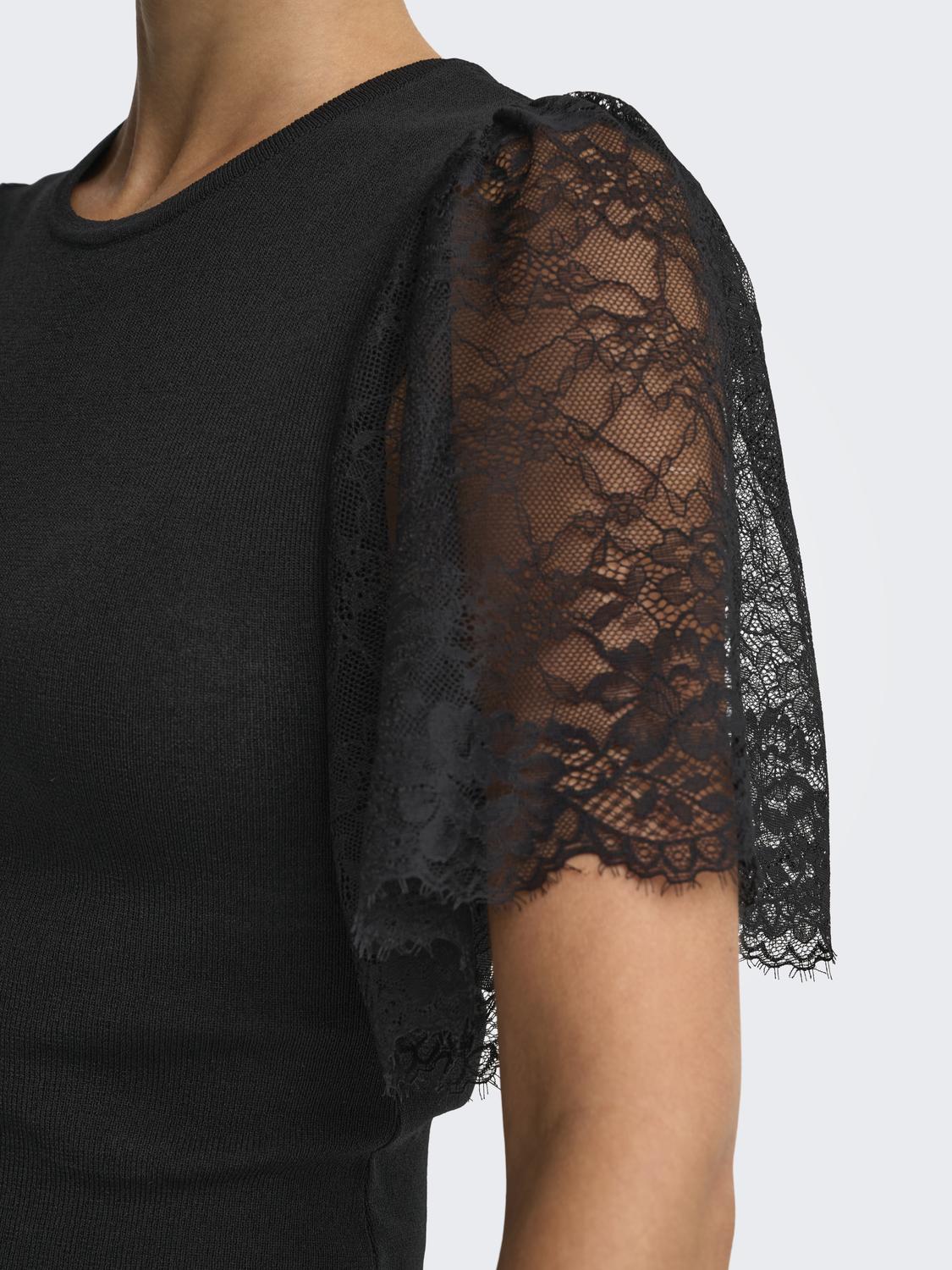 ONLCOPRA SS O-NECK WOVEN MIX EX KNT - 4
