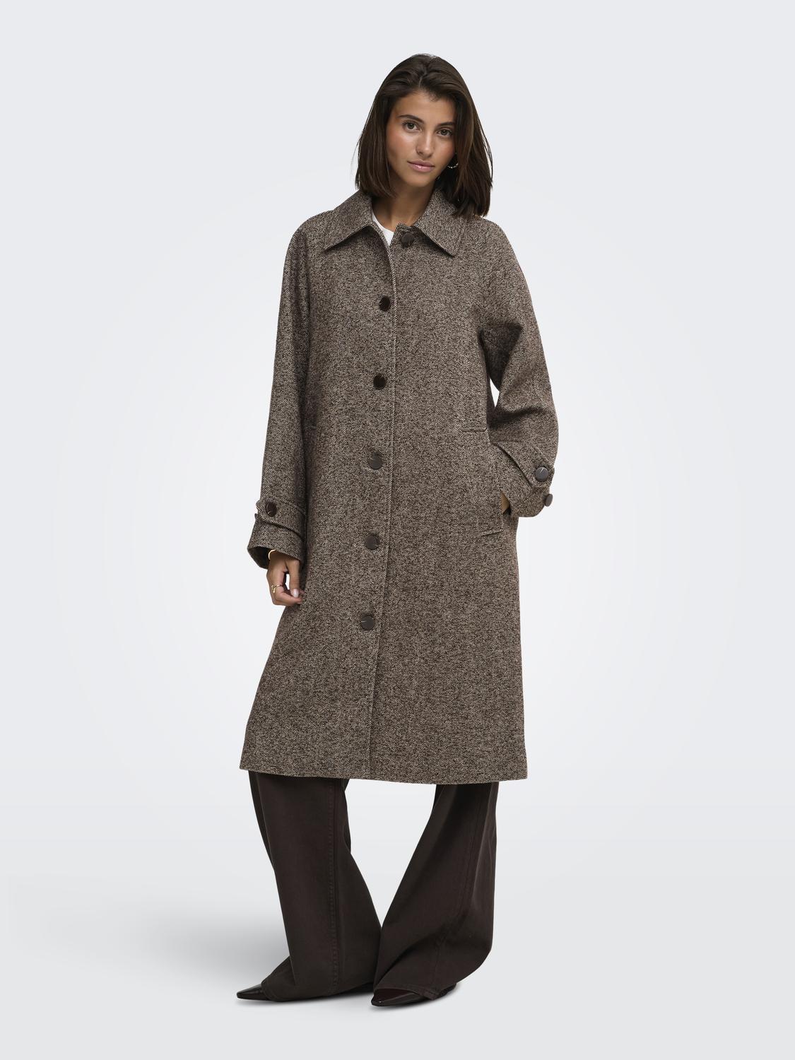 JDYVINGA HERRINGBONE LONG COAT OTW YFM