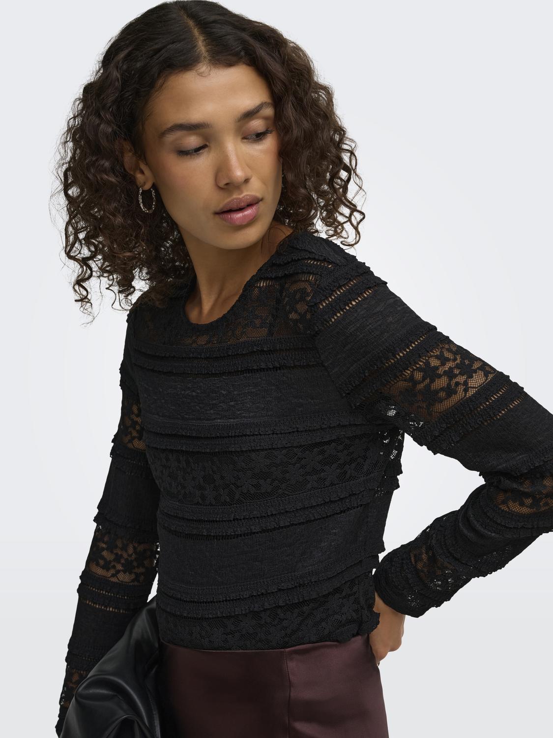 JDYSARAH L/S LACE TOP JRS NOOS - 5