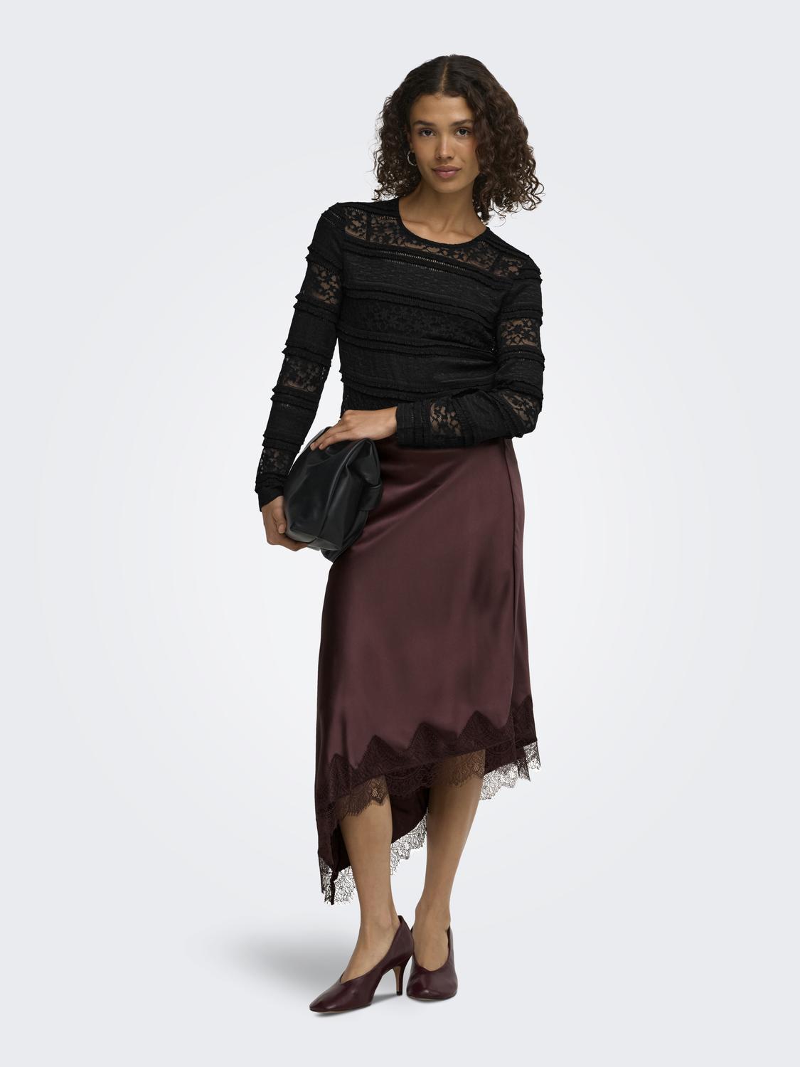 JDYSARAH L/S LACE TOP JRS NOOS - 6