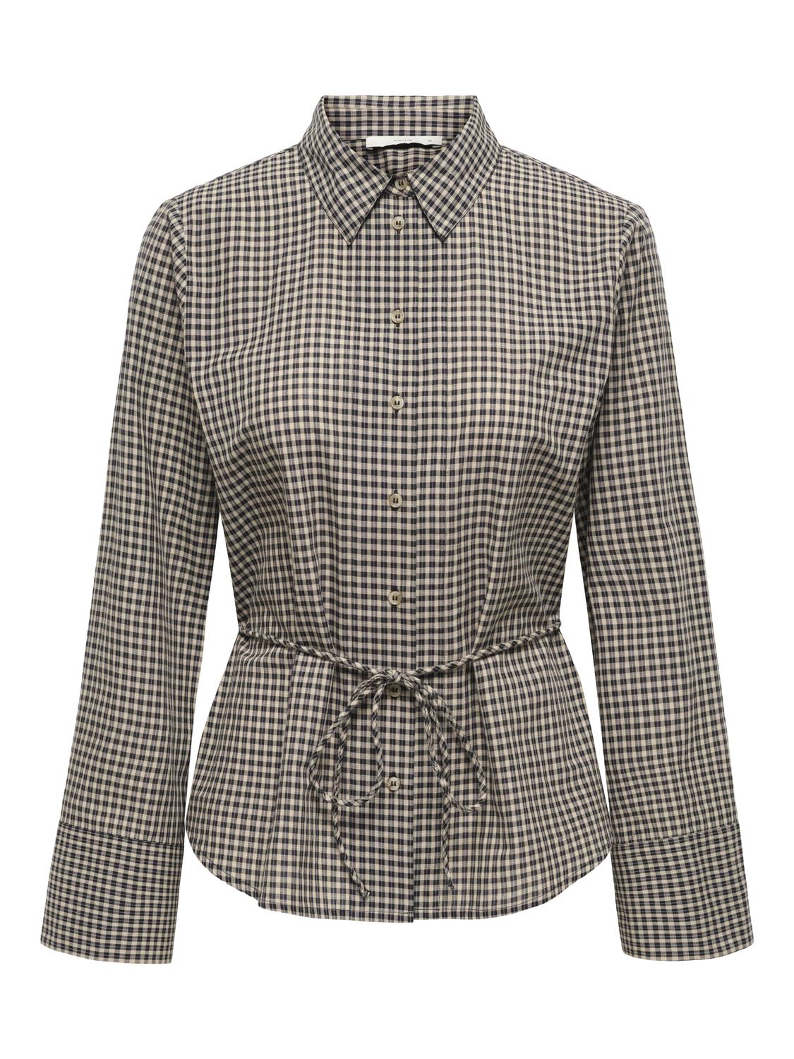 PGBELLA L/S CHECK TIE SHIRT WVN