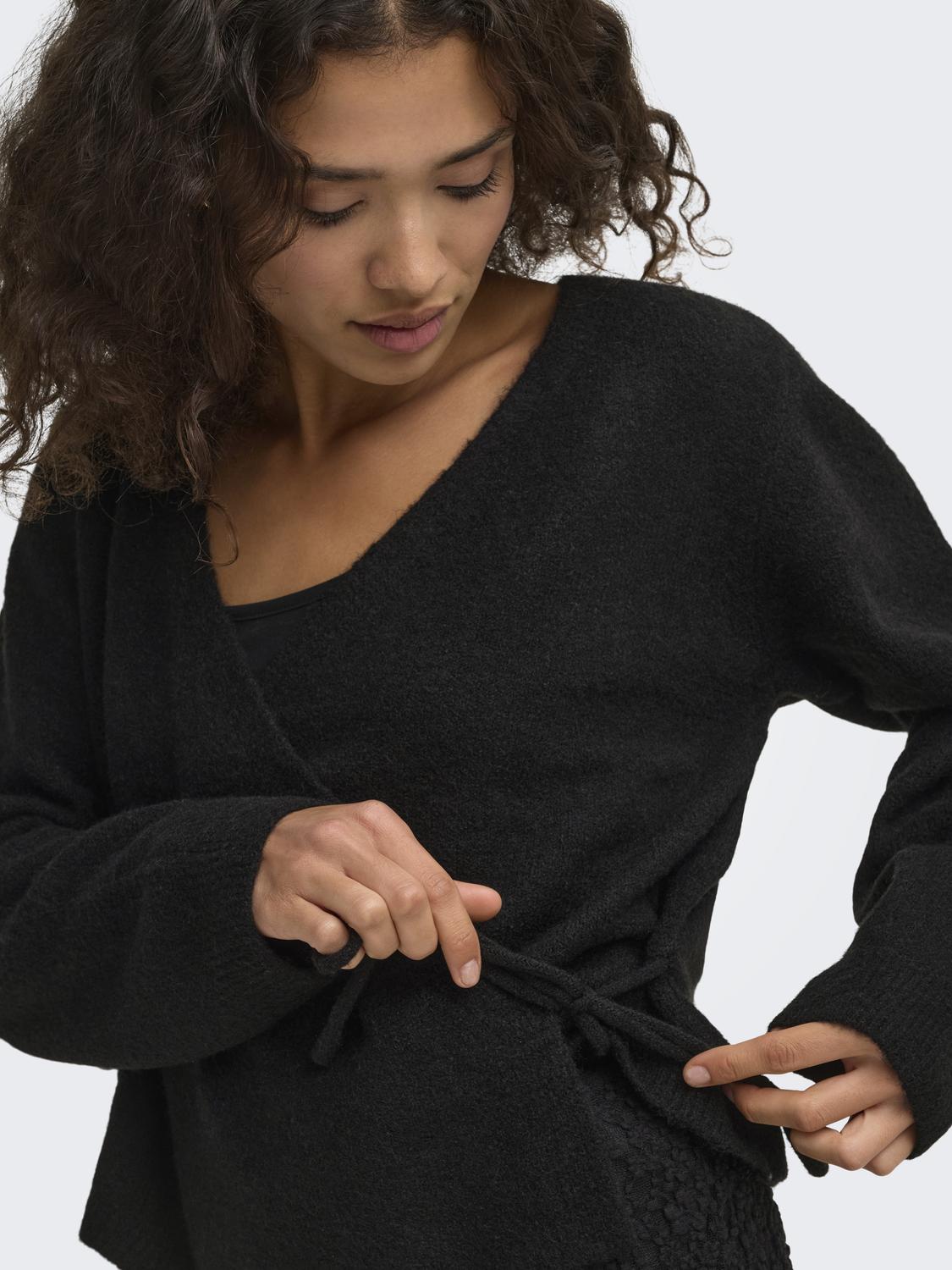 ONLLIVA LS V-NECK WRAP KNT - 4