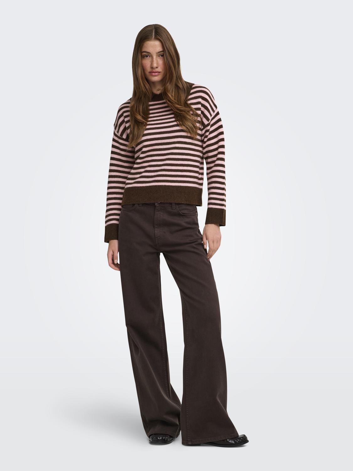 ONLALIVIA LS COLLAR NECK STRIPE EX KNT - 6