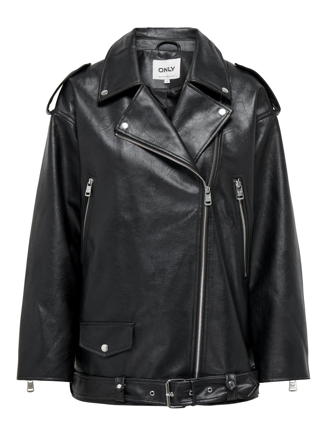 -ONLVERA FAUX LEATH LONG BIKER OTW - 3