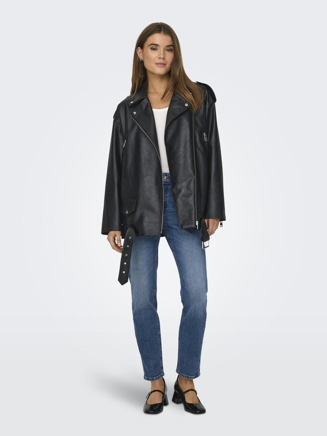 -ONLVERA FAUX LEATH LONG BIKER OTW - 6