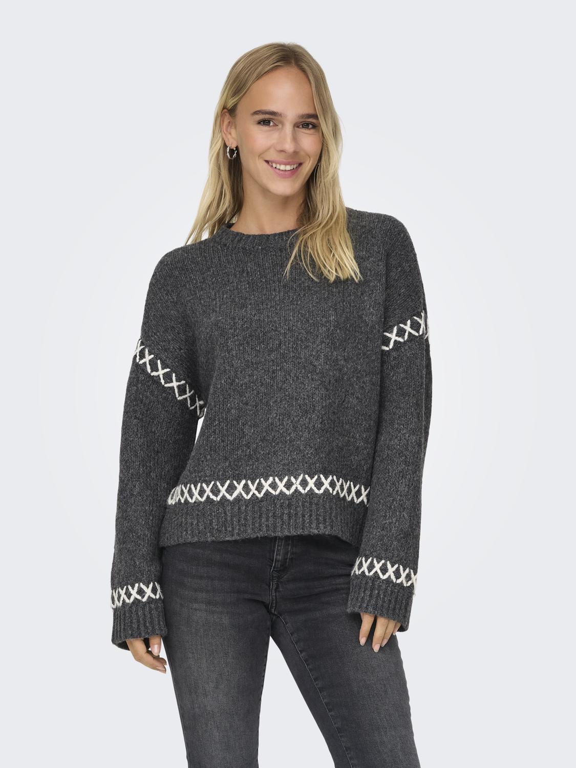 ONLAMANDA LS O-NECK DETAIL KNT NOOS