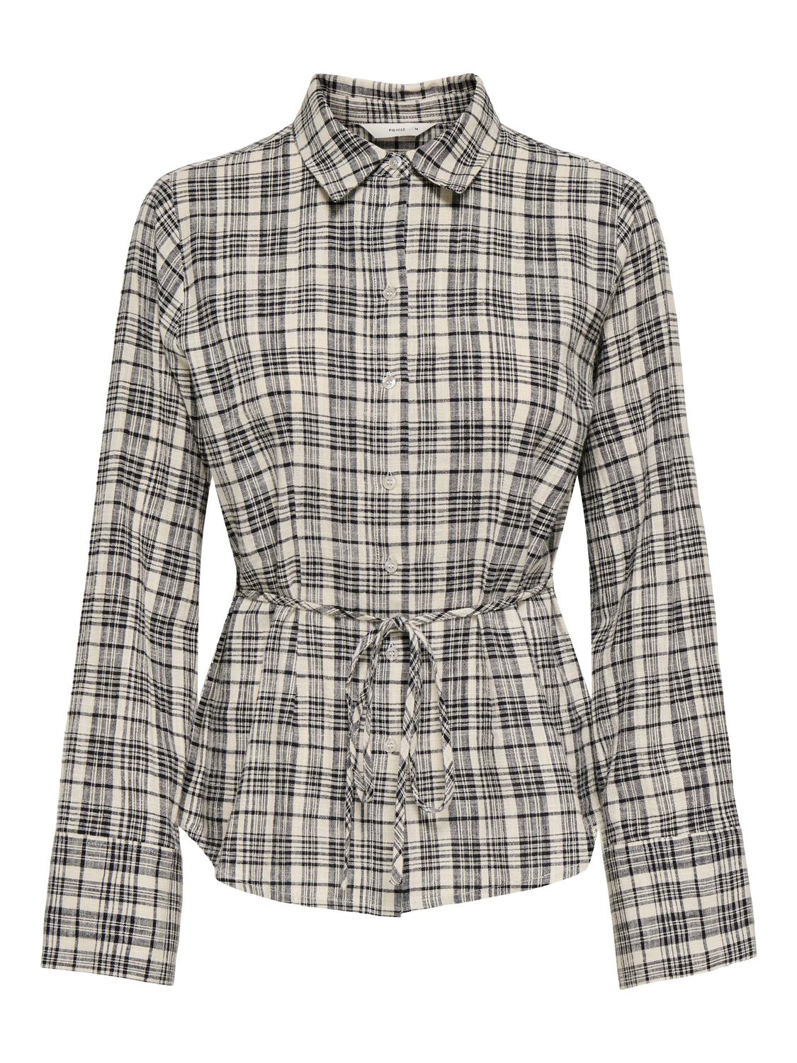 PGTATIANA L/S TIE CHECK SHIRT WVN