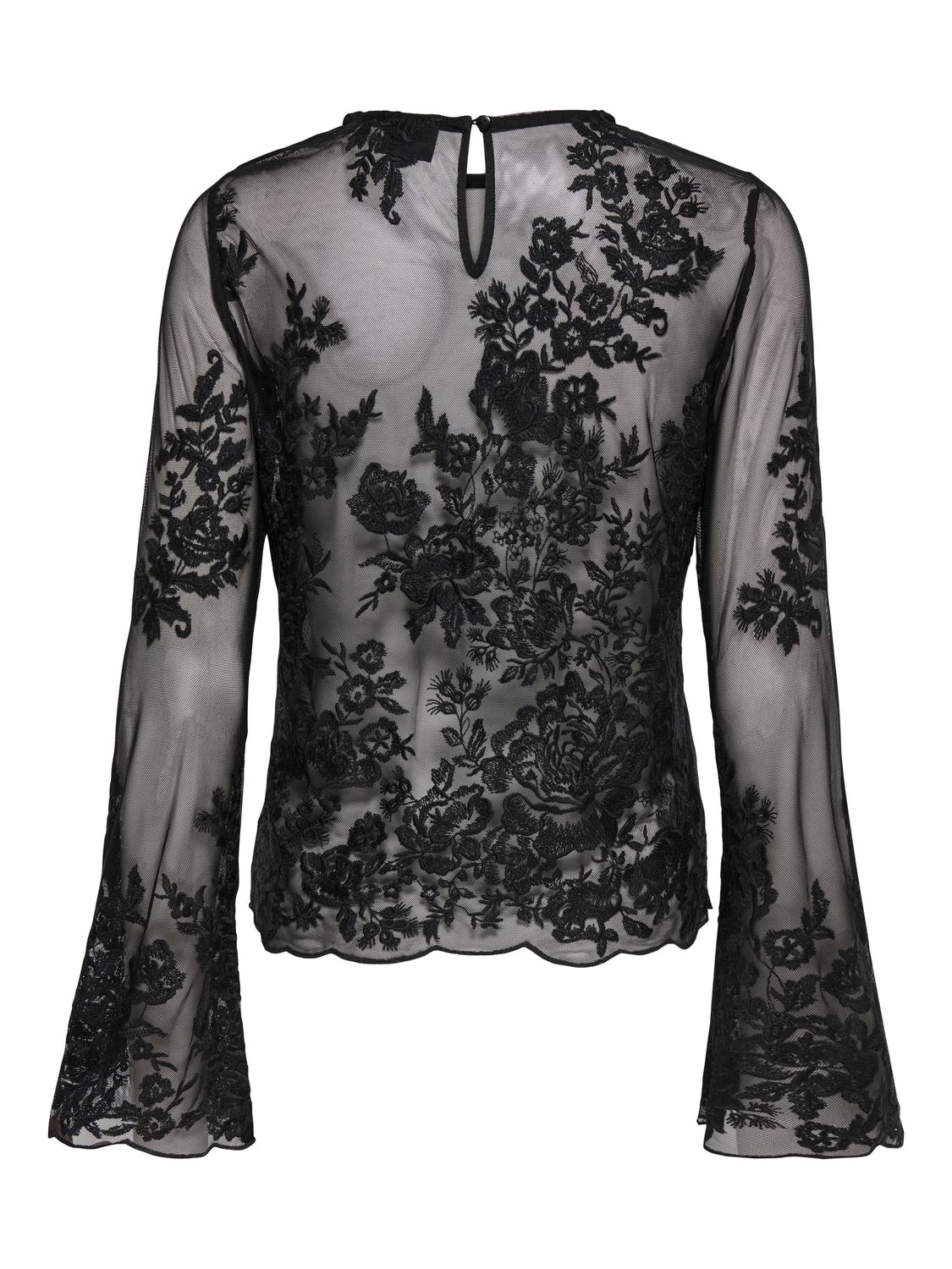 STUCLARA L/S MESH EMB TOP JRS - 3