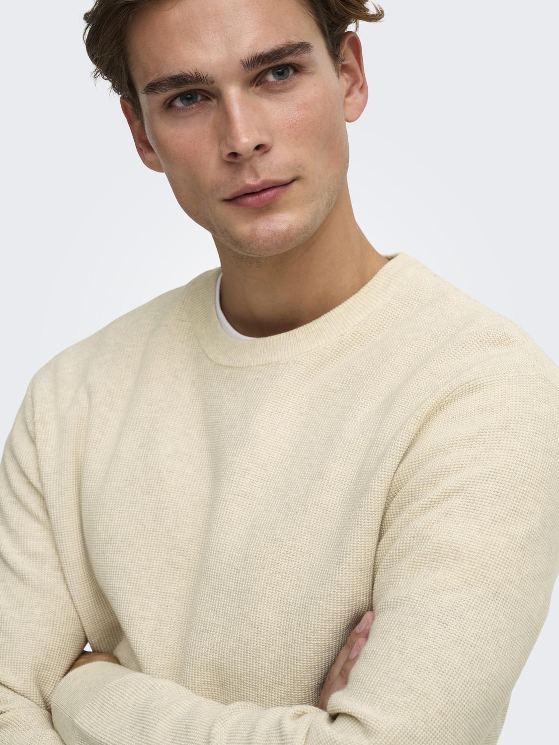 ONSJOEY RLX MELANGE LS WAFFLE KNIT NOOS - 4