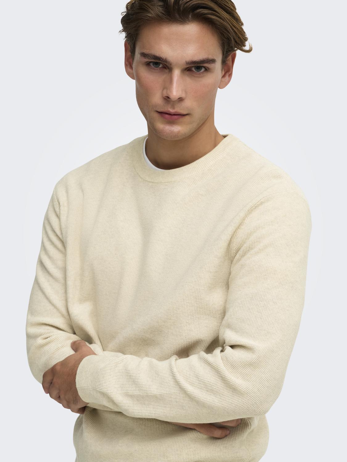 ONSJOEY RLX MELANGE LS WAFFLE KNIT NOOS - 5