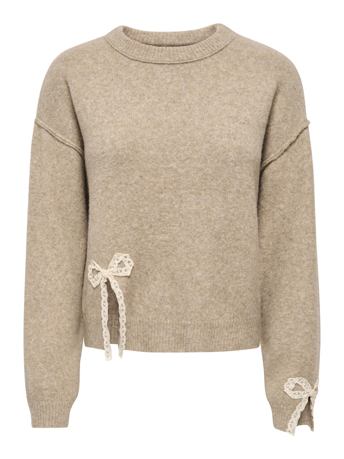 STUELISE L/S LACE BOW PULLOVER KNT