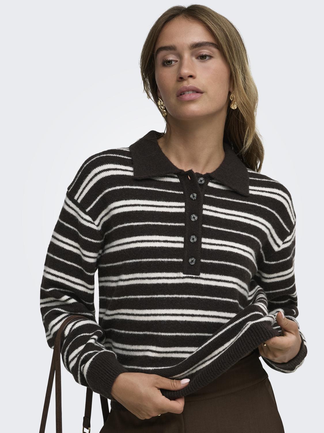 JDYCHLOE L/S POLO PULLOVER KNT - 5