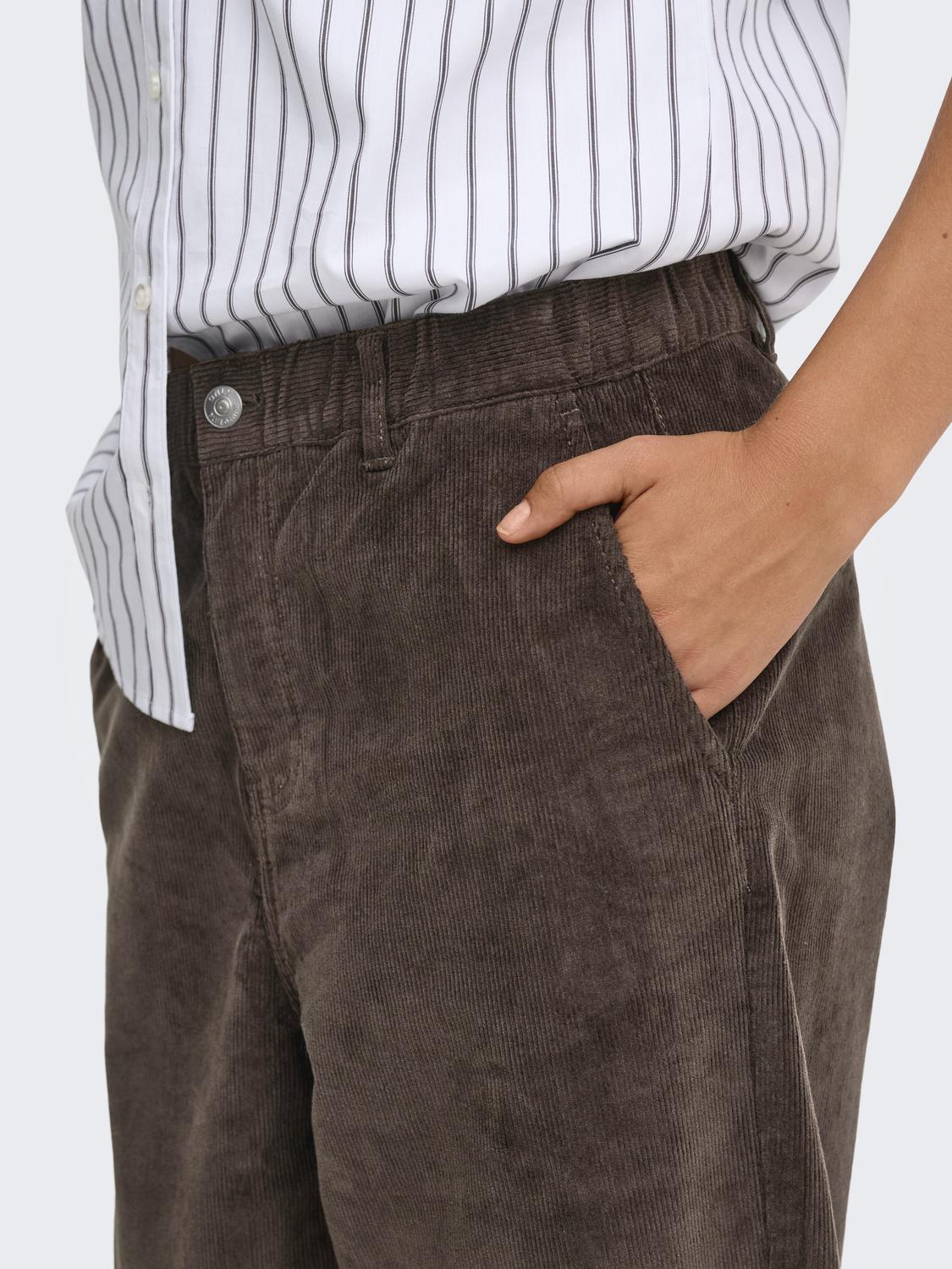 ONLFLORA MW ELA CORD CAROT PANT PNT NOOS - 5