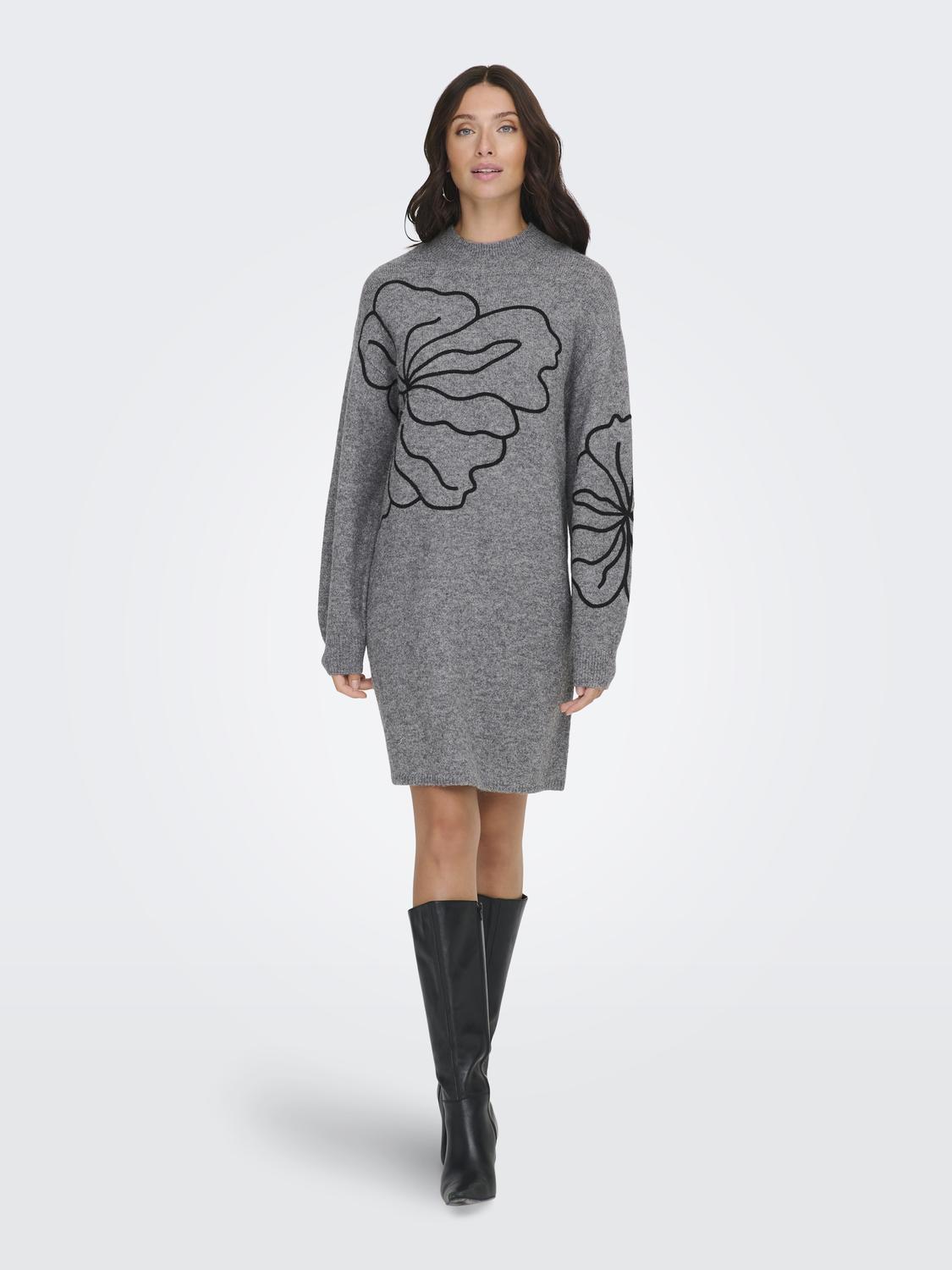 JDYJELLA L/S FLOWER DRESS KNT - 6