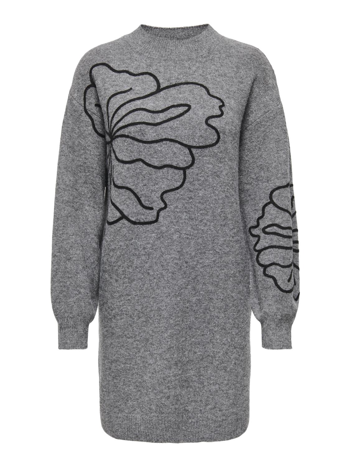JDYJELLA L/S FLOWER DRESS KNT - 3