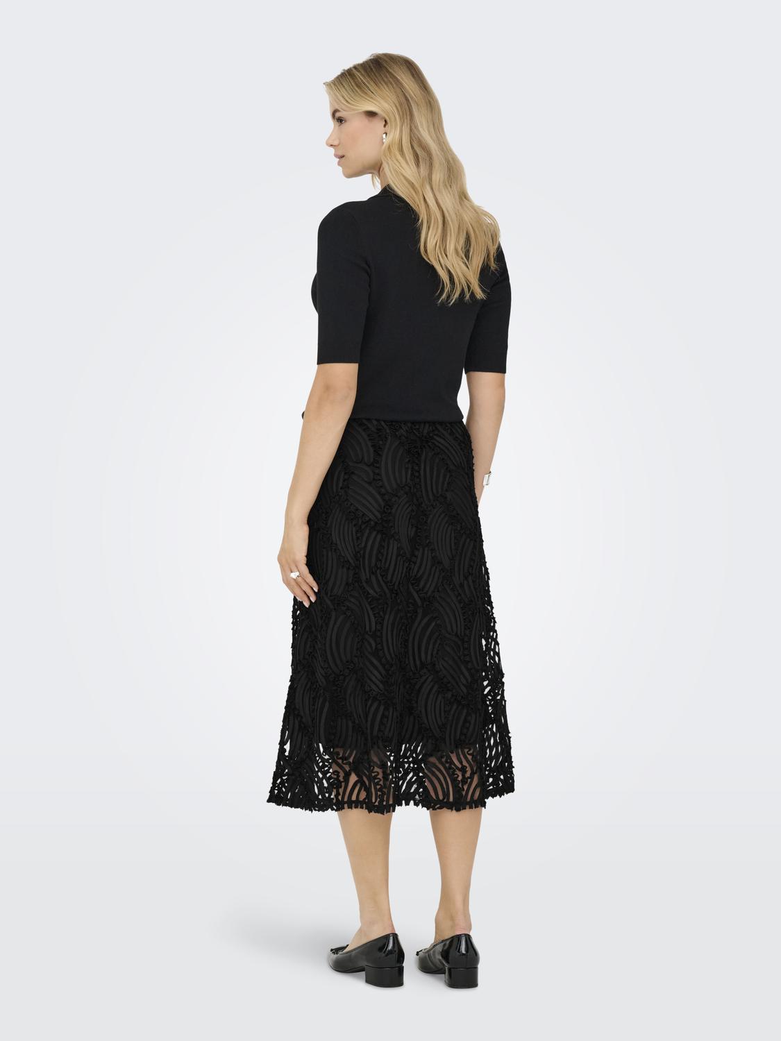 JDYISLA EMB LAYERED MIDI SKIRT JRS - 2