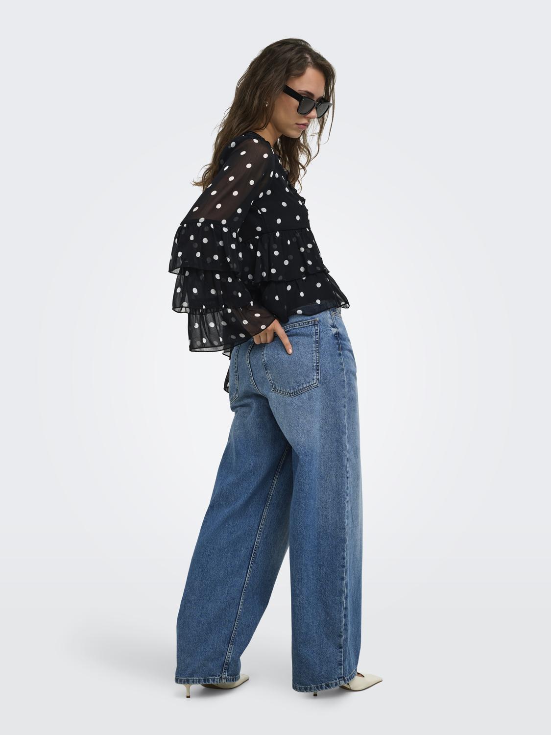 ONLNOVARA LS RUFFLE BLOUSE WVN - 2