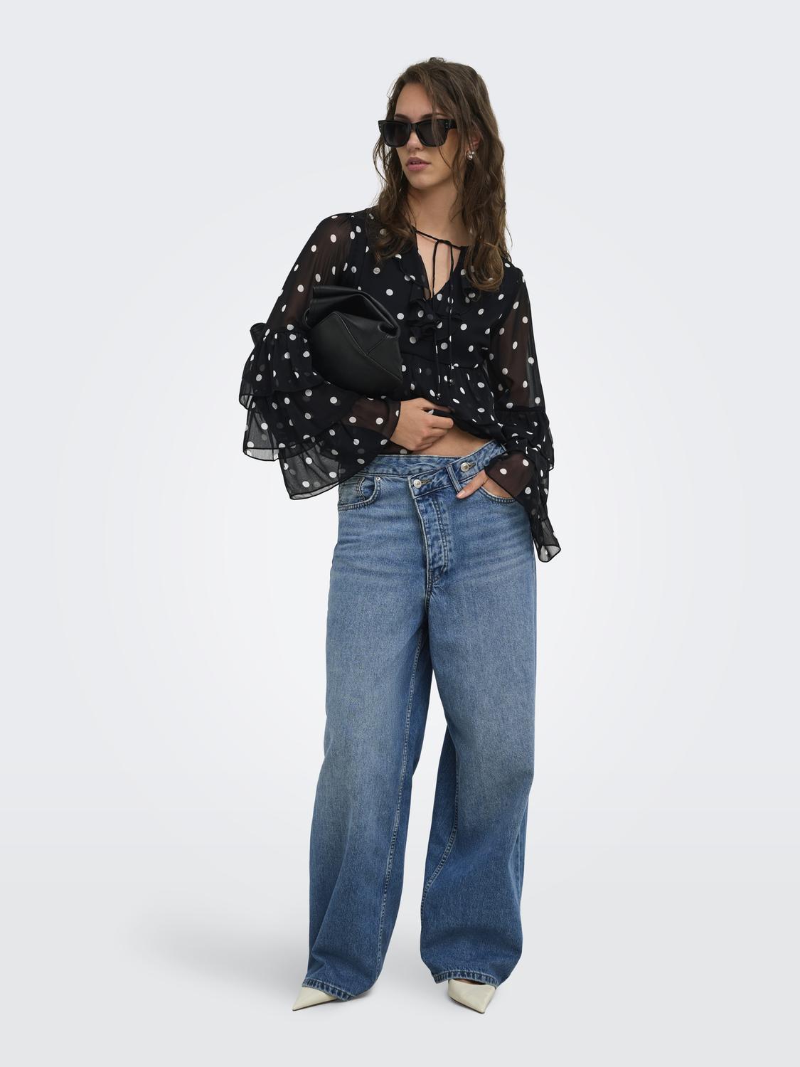 ONLNOVARA LS RUFFLE BLOUSE WVN - 6