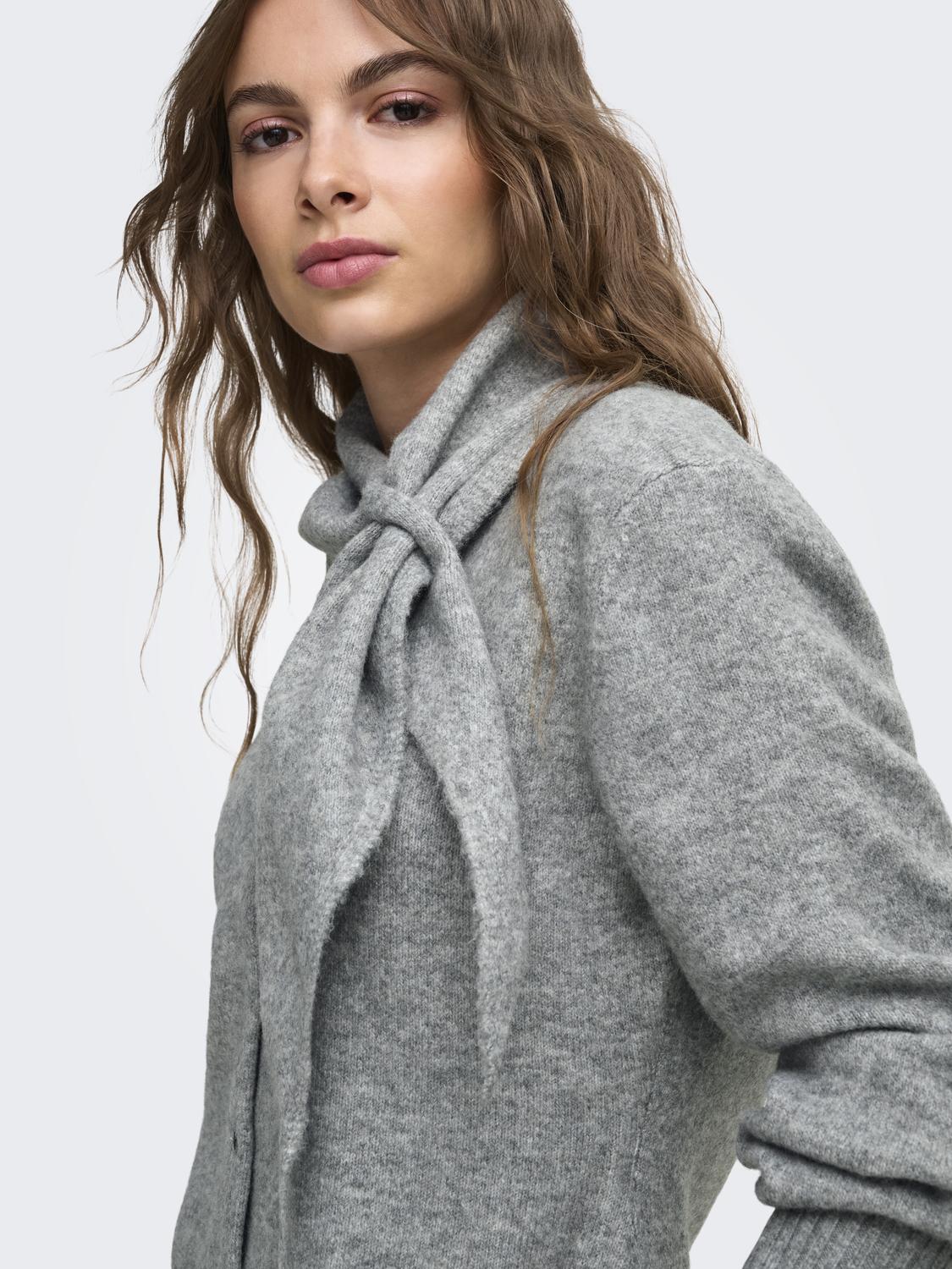 ONLJACKIE LS SCARF V-NECK CARDI OS KNT - 4