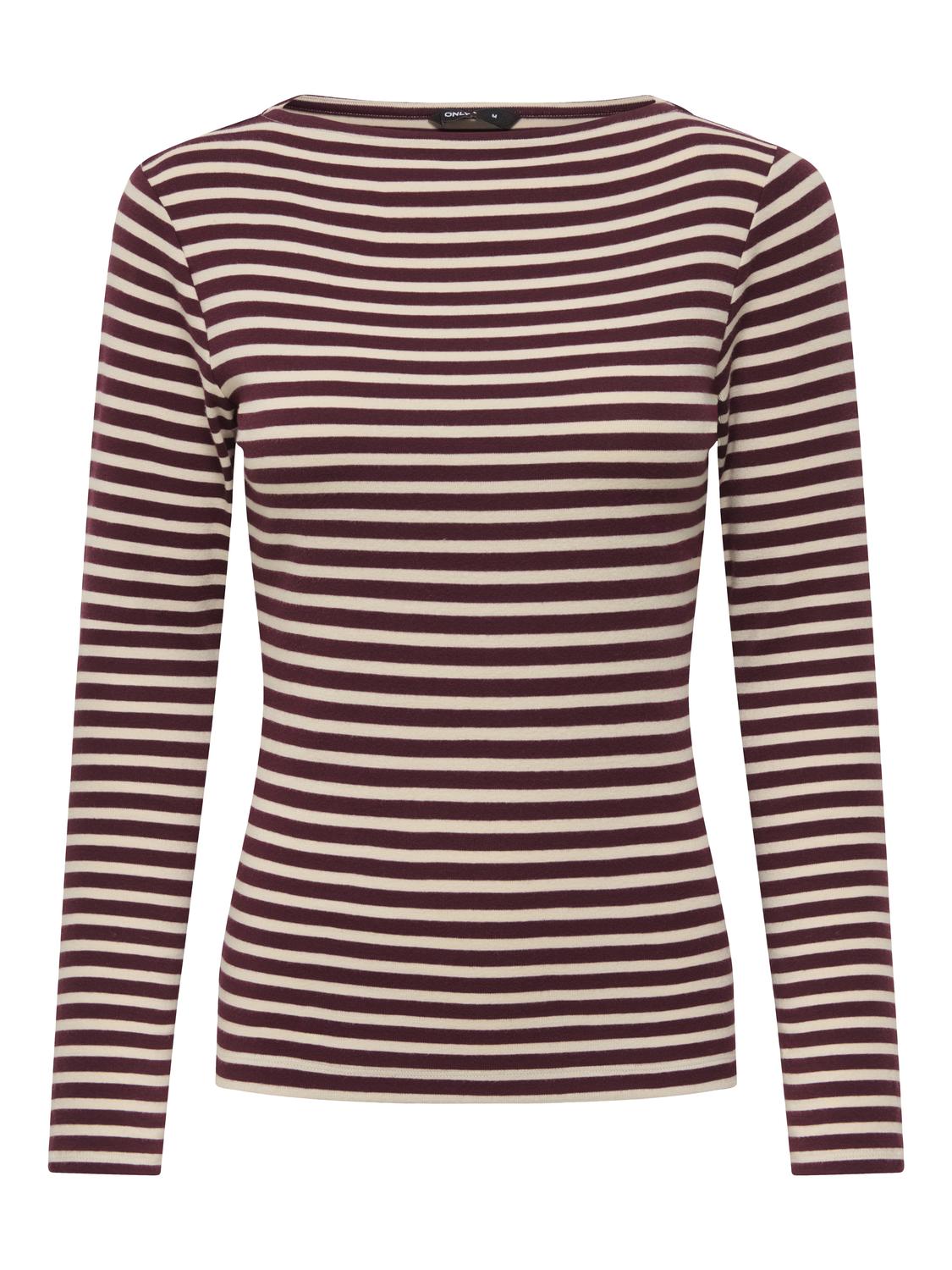 PGSINA L/S STRIPED BOATNECK TOP JRS