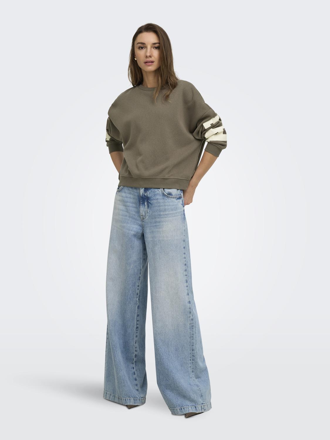 ONLSWEAT Loose Fit O-hals genser for fritidsklær - 6