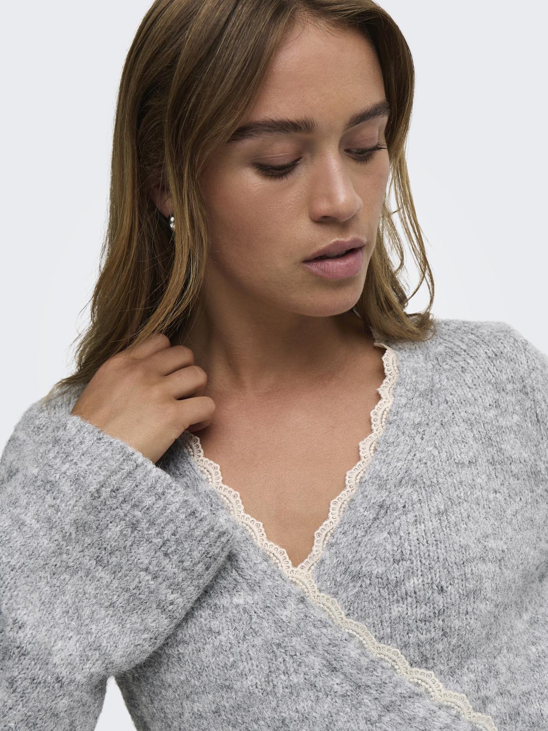 JDYDINA L/S WRAP LACE CARDIGAN KNT - 4