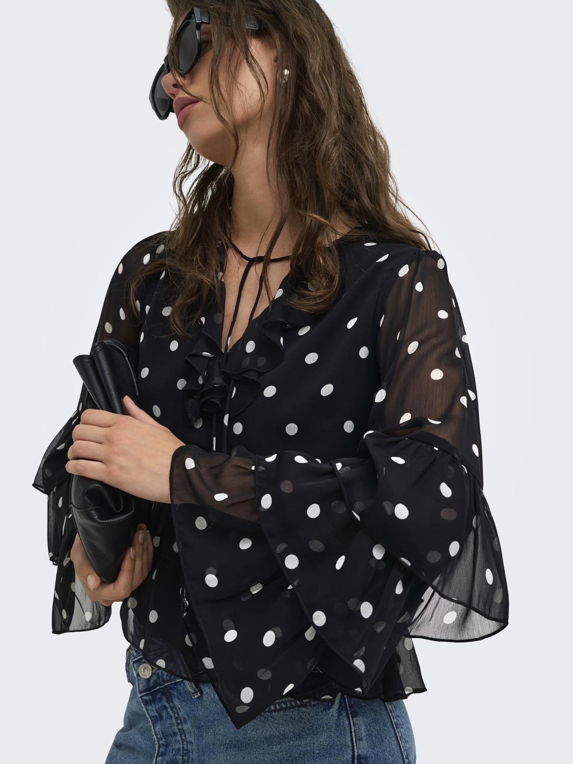 ONLNOVARA LS RUFFLE BLOUSE WVN - 4
