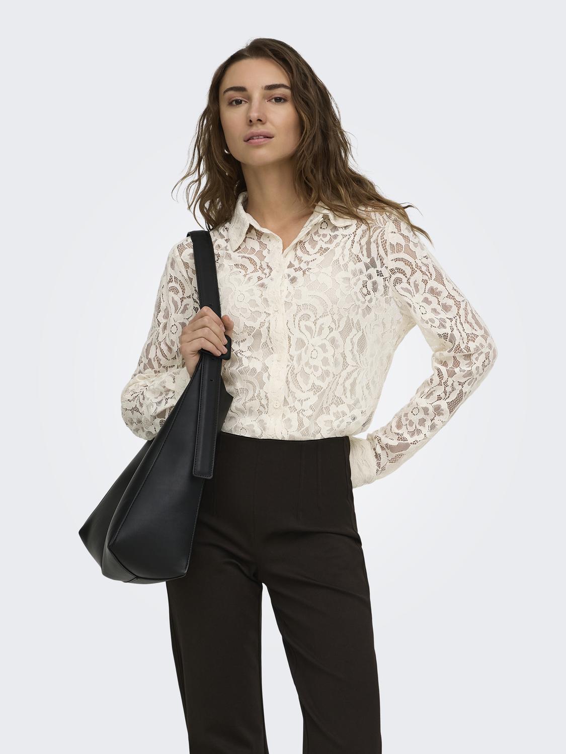 ONLBIRUN L/S LACE SHIRT WVN