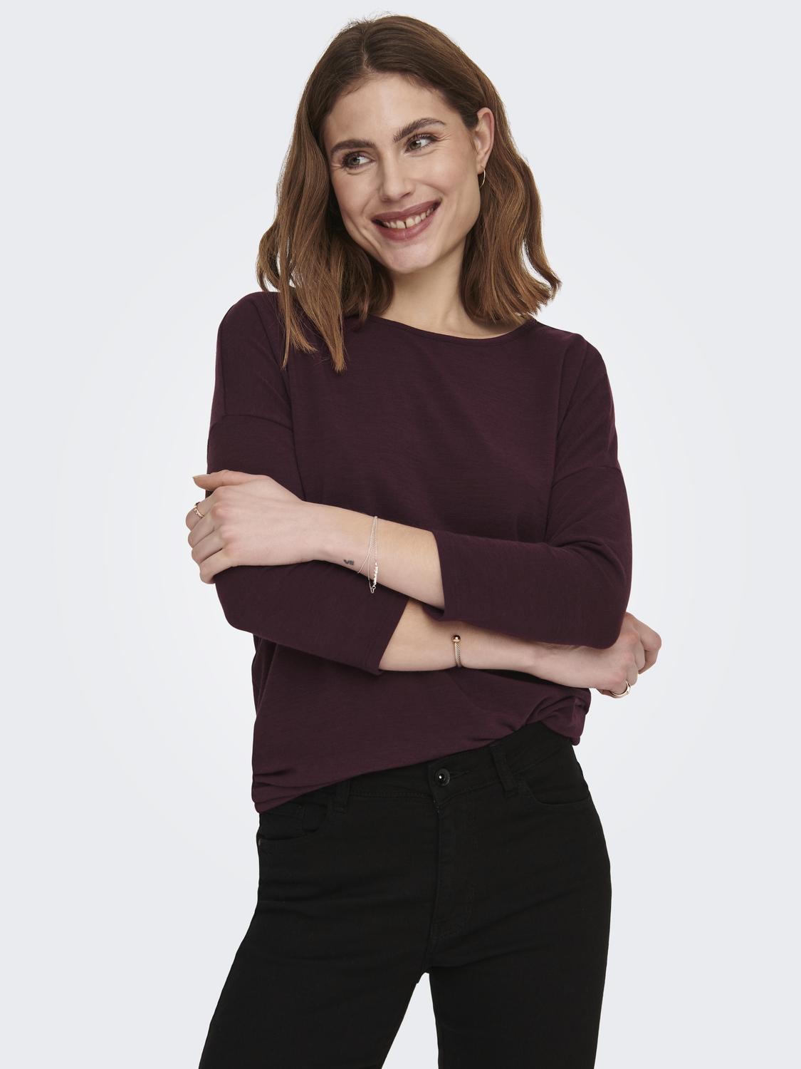 ONLGLAMOUR Top met ronde hals en 3/4 mouwen voor dagelijks comfort - 4