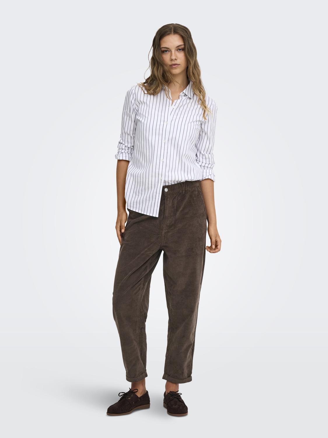 ONLFLORA MW ELA CORD CAROT PANT PNT NOOS - 6