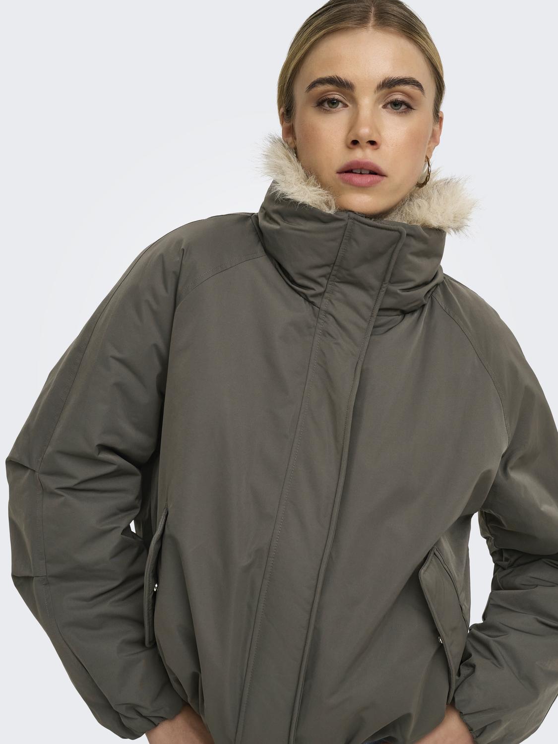 ONLAUDREY FUR COLLAR BOMBER OTW - 4