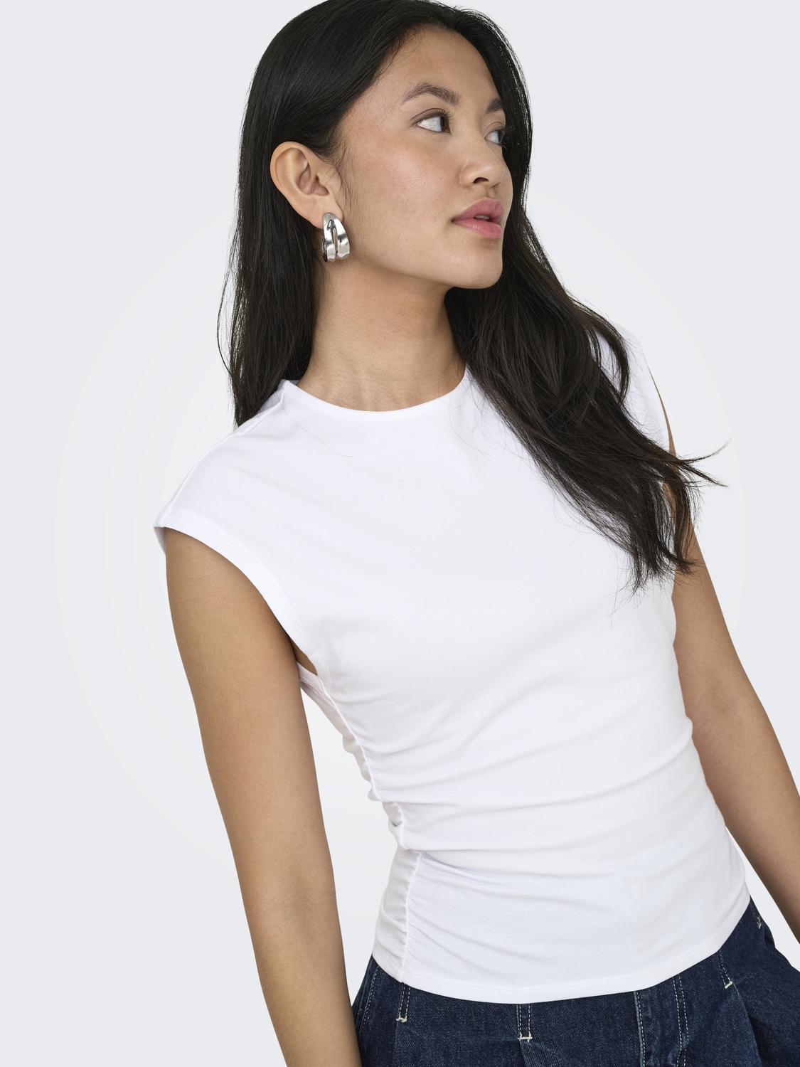 ONLMIRA Haut d’été à manches courtes pour femmes en coupe extensible - 6
