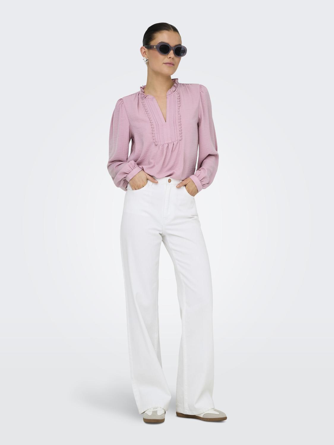 JDYRACHEL LIFE L/S PINTUCK TOP WVN NOOS - 7