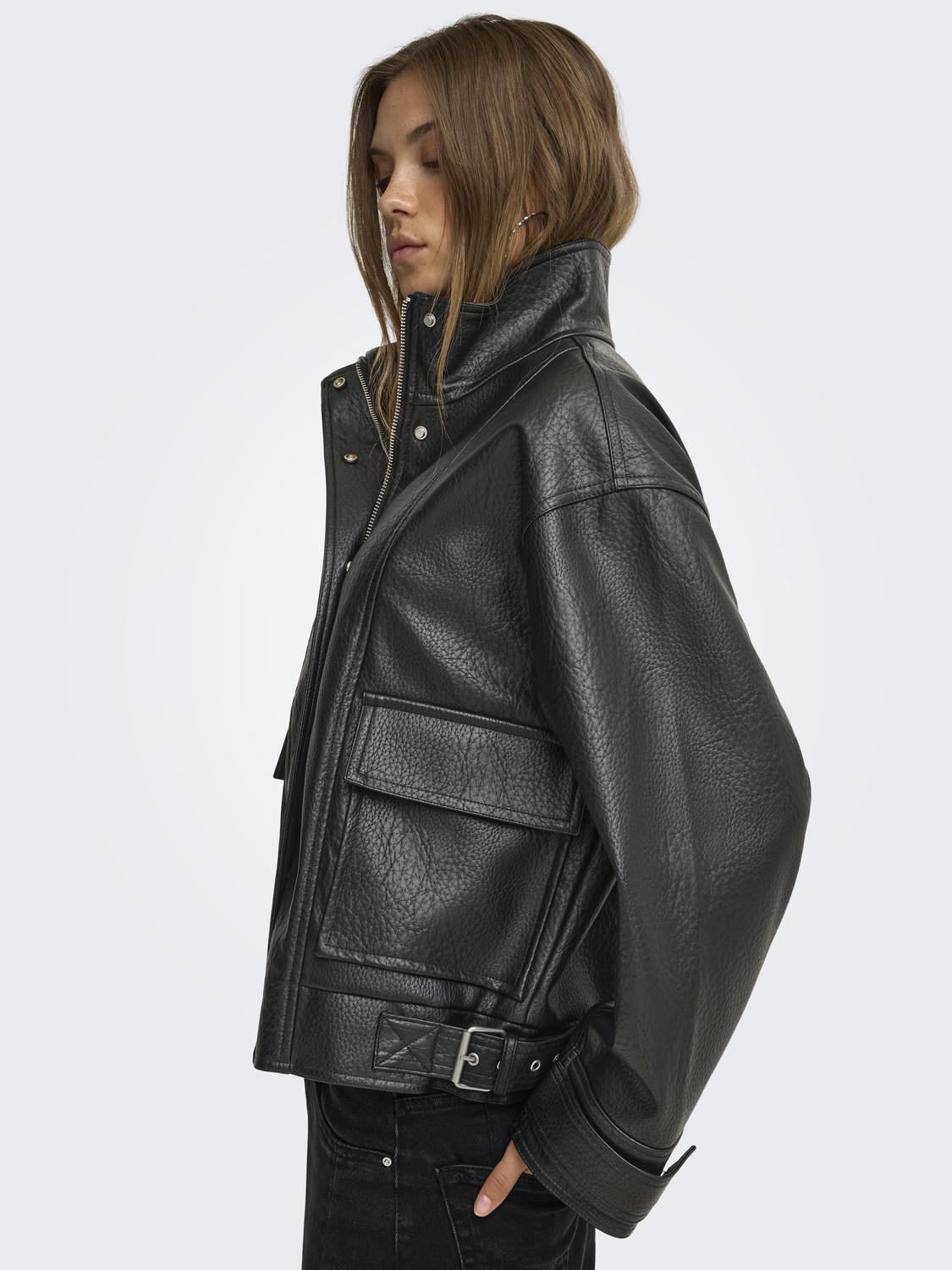 ONLVANI LS FAUX LEATHER BIKER JACKET PN - 4