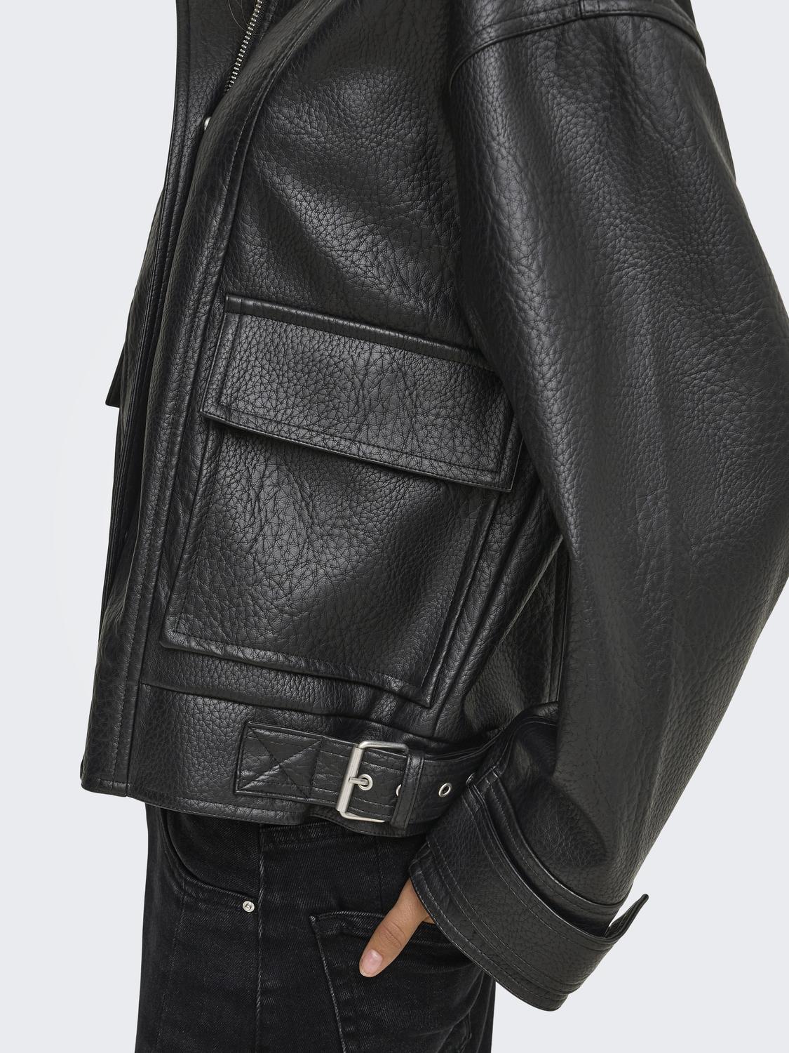 ONLVANI LS FAUX LEATHER BIKER JACKET PN - 5