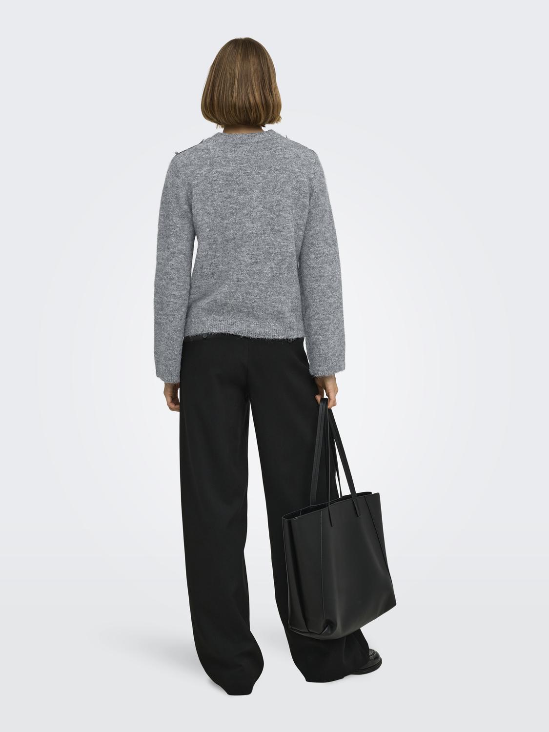 ONLMIGGIE LS O-NECK FRONT LACE EX KNT - 2