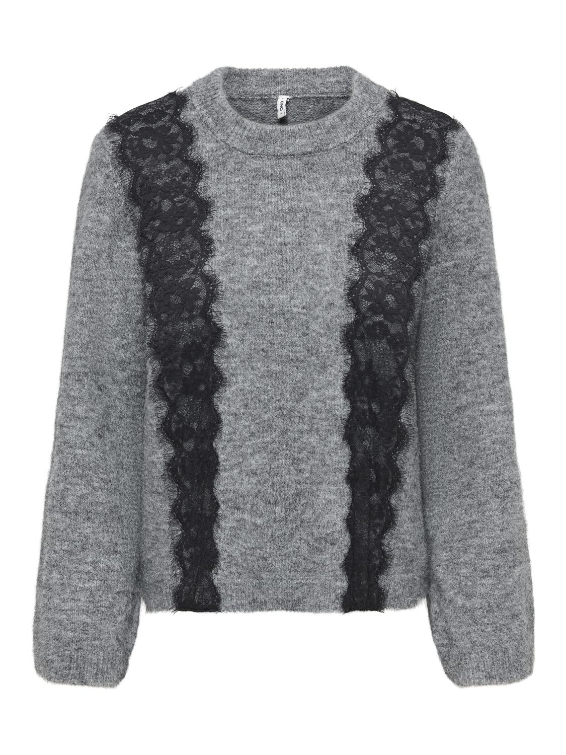 ONLMIGGIE LS O-NECK FRONT LACE EX KNT - 3