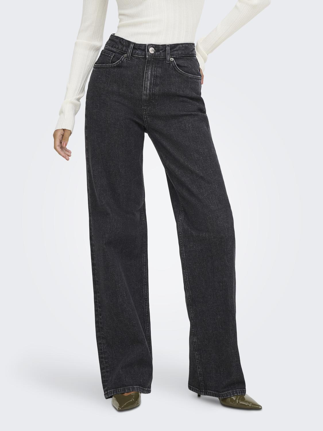 ONLJUICY Wide fit jeans med høj talje og baglommer