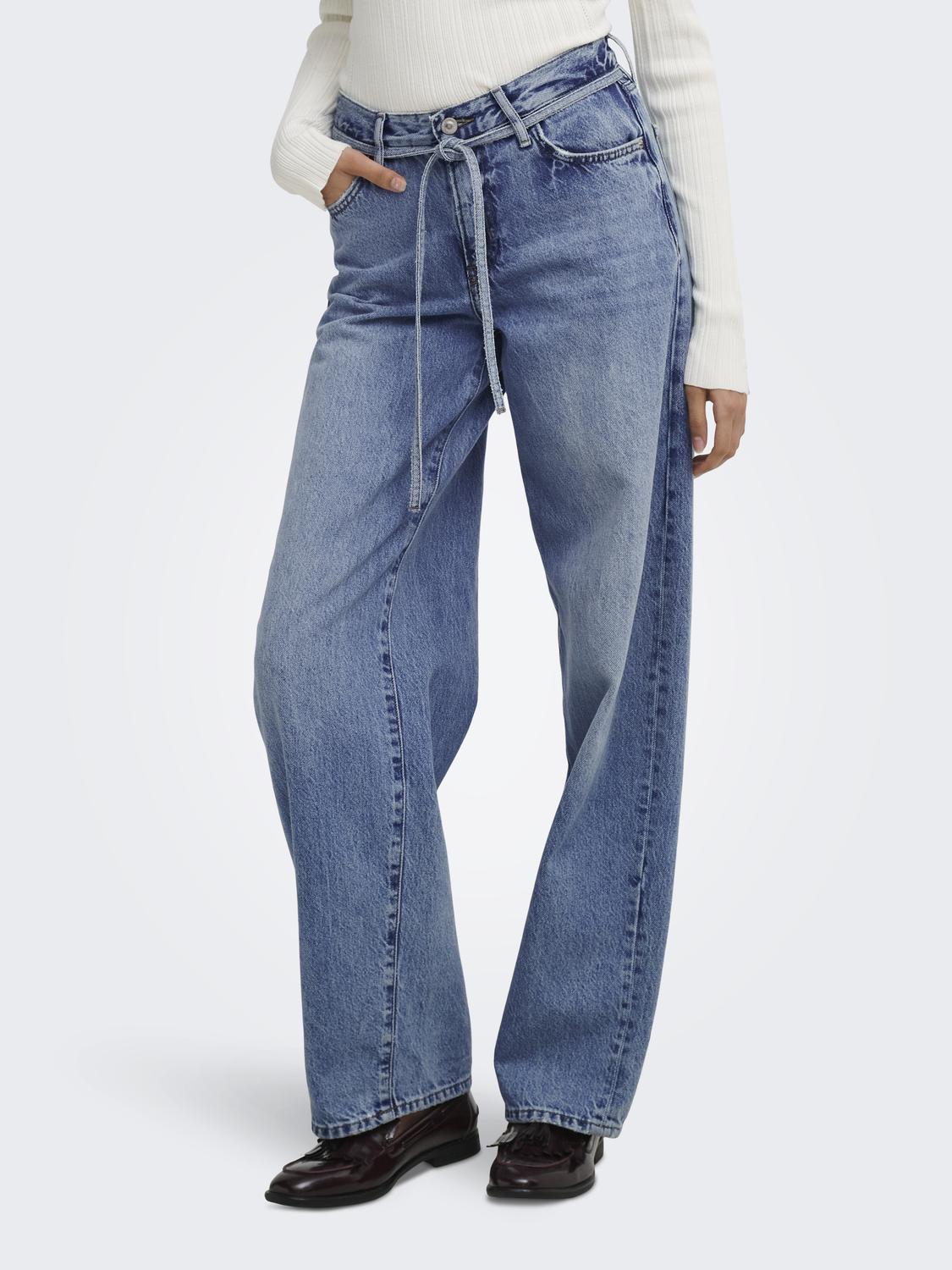 ONLGIANNA Bælte Loops Høj Talje Straight Fit Jeans