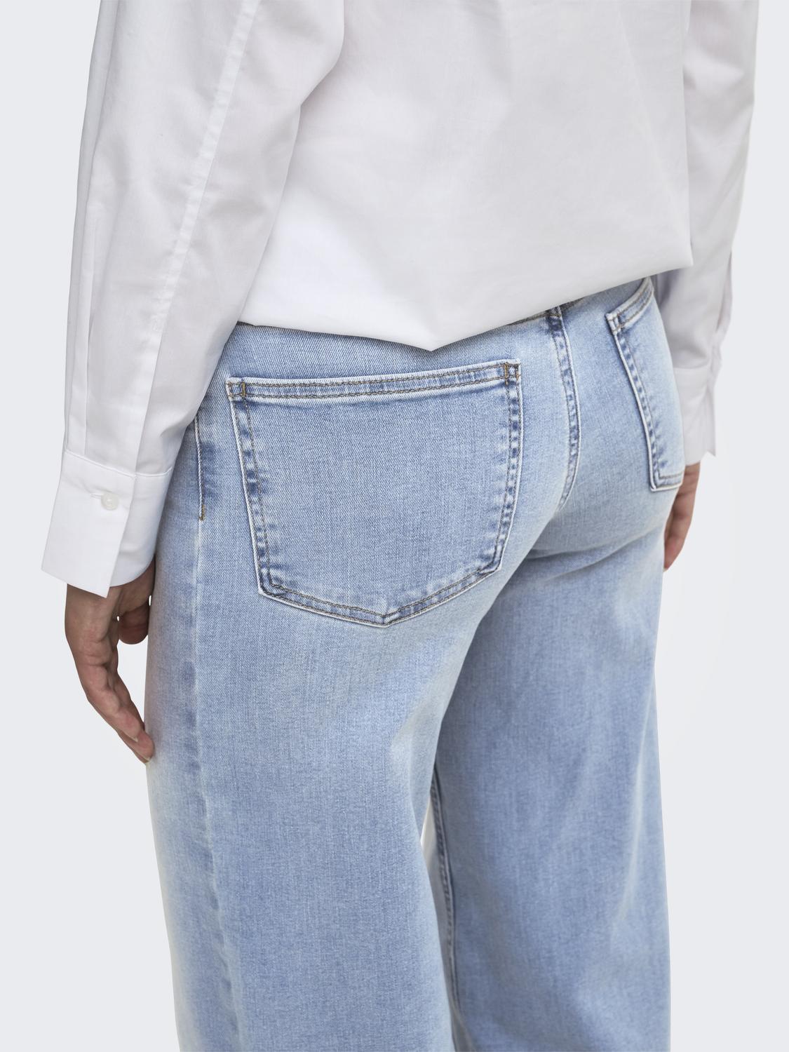 ONLMADISON Jeans med høj talje og bred benpasform og baglommer - 4